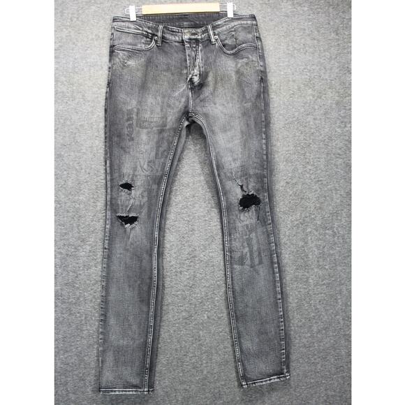 Ksubi Van Winkle Mash Up Jeans Black Mens 34x32 Distressed